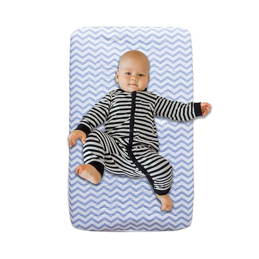 Leak-Proof Changing Pad Cover (32×16×4) — Soft, Hygienic Unique Machine Washable & Dryer Safe,Snug Elastic Edges Perfect for New Parents (Blue)