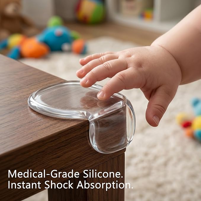 Extra Large & Ultra-Safe Baby Corner Protector Guards - 2 Shapes 32-Piece Clear Corner Protectors for Furniture, Super Strong Adhesive, Baby Proofing for Sharp Edges, Easy to Install Child Safety Set