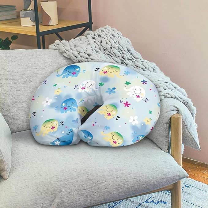 Cute Cartoon Elephant Nursing Pillow Cover Nursing Pillows for Breastfeeding Fits The Original Support for Breastfeeding Nipple Shields for Breastfeeding Newborn