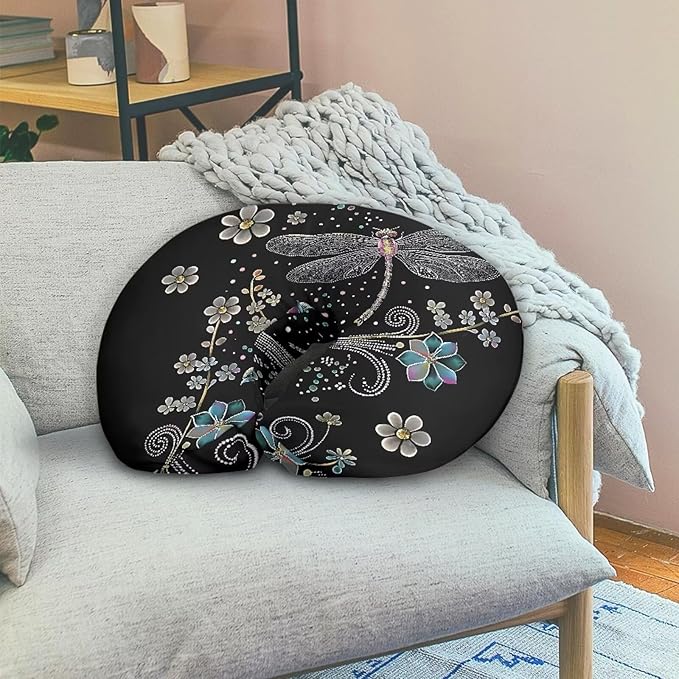 Nursing Pillow Cover Slipcover for Breastfeeding Pillows Dragonfly Flower Comfortable Fit On Standard Infant Nursing Pillows Quick-Dry Fabric