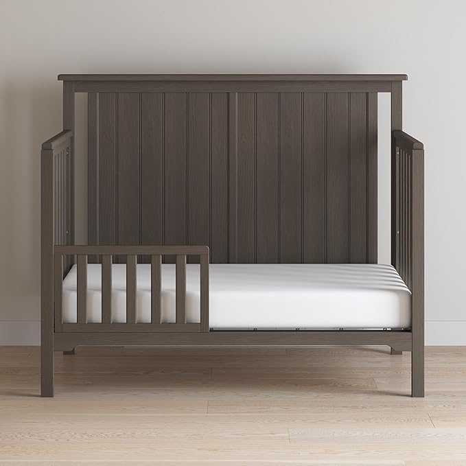 Child Craft Toddler Bed Guard Rail Converts London and Hampton 4-in-1 Convertible Crib into Toddler Bed, Made of Pinewood, Non-Toxic Finish (Dapper Gray)