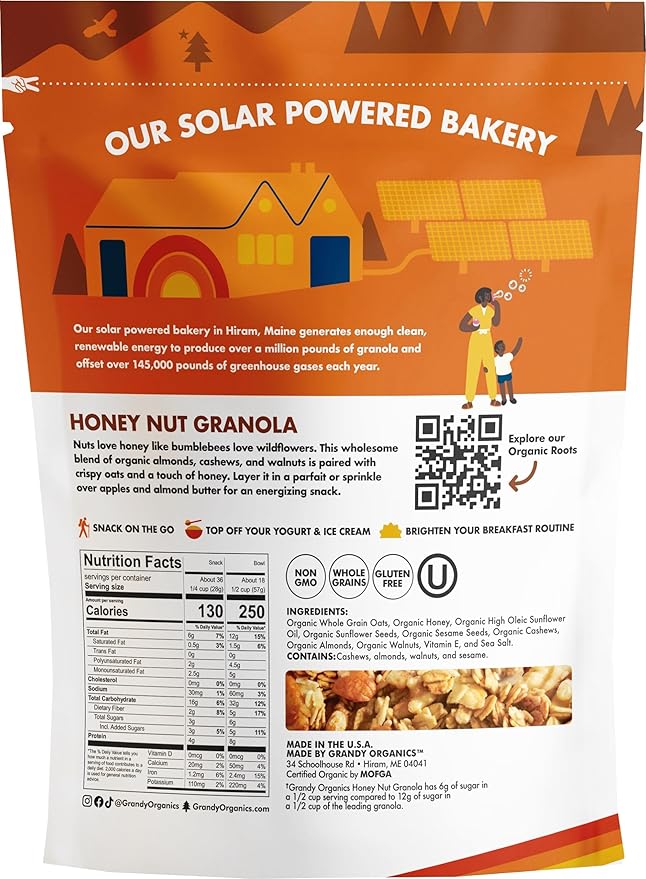 GRANDY OATS Granola Honey Nut Family Value Size Og, 36 OZ