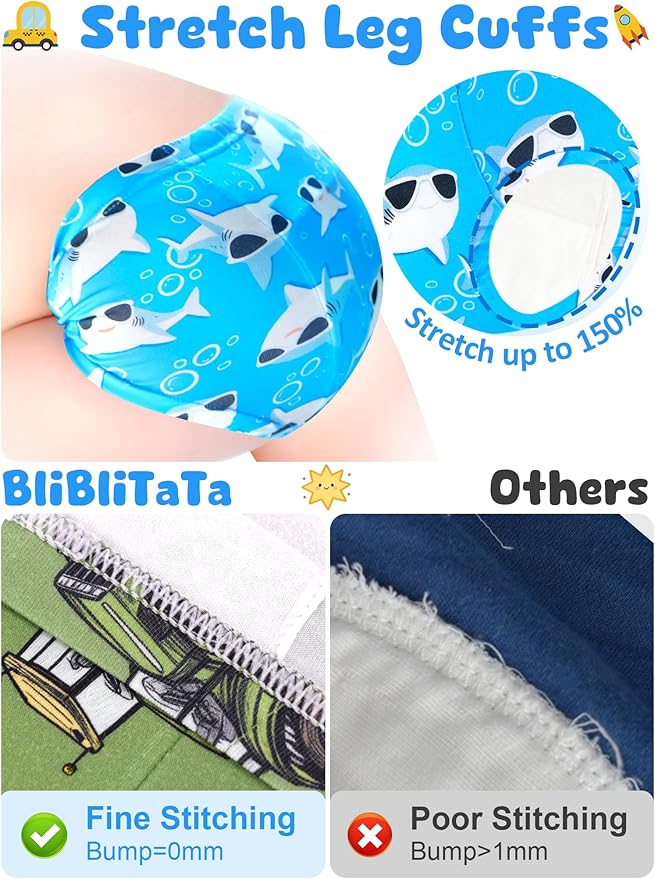 Boys Potty Training Underwear Pee Pants Cotton Absorbent Leak Resistant 4-Pack For Toddler 2t 3t 4t 5t 6 7 8 10