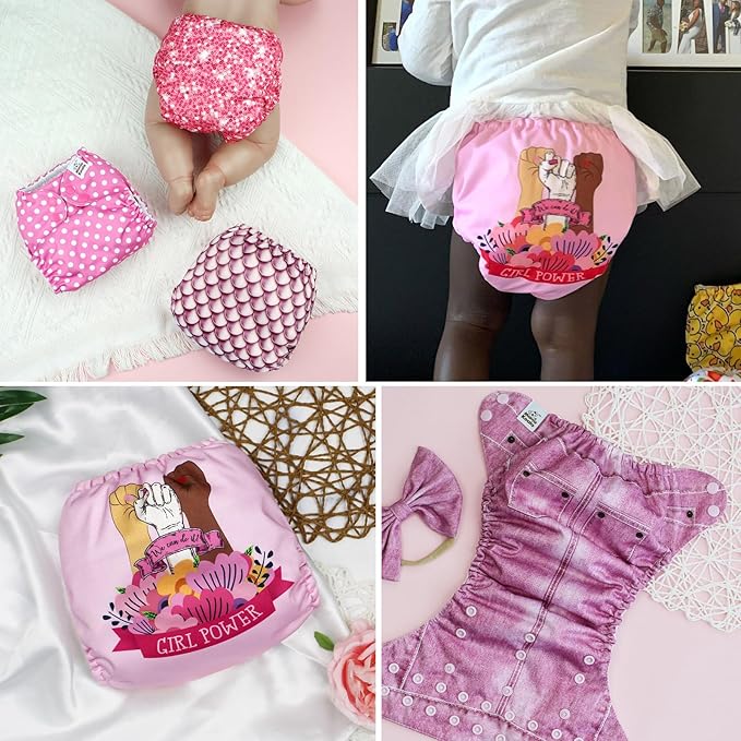 Mama Koala 1.0 Cloth Diapers for Babies, 6 Pack Pocket Shell Only (NO Inserts) - One Size Washable and Reusable Pocket Diapers for Newborns and Toddlers - 160031