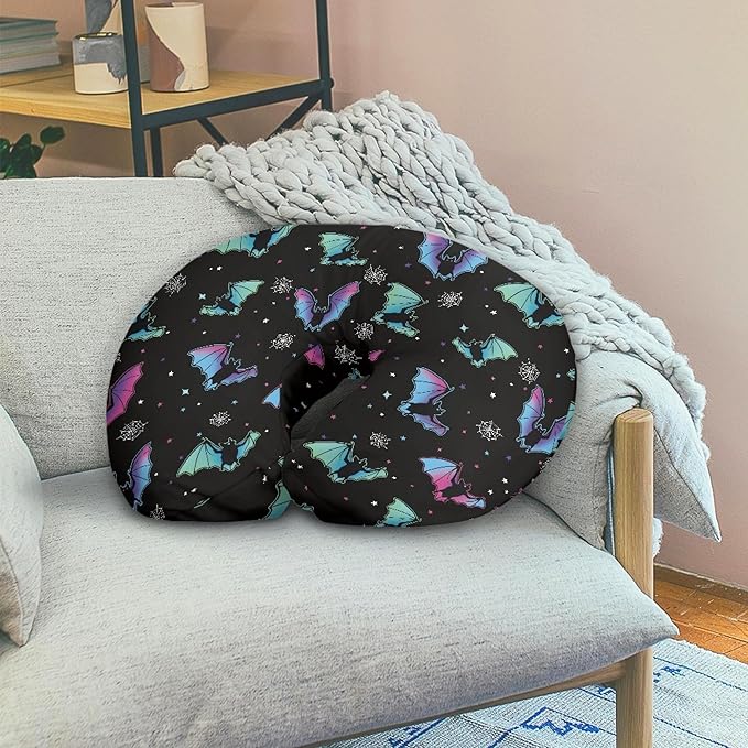 Nursing Cover for Breastfeeding, Multifunctional Breast Feeding Pillows for Mom, Removable Nursing Pillows for Breastfeeding, Happy Halloween Pillow Cover, Bat Black