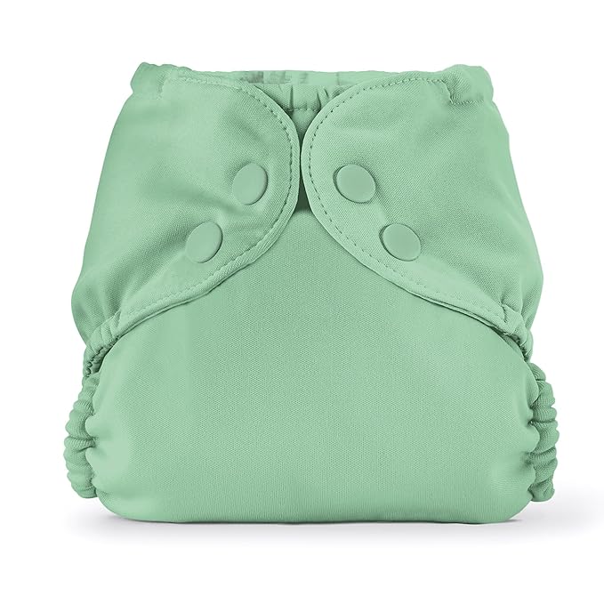 Esembly Cloth Diaper Cover - Reusable Swim Diaper, Waterproof, Breathable - Adjustable Outer Layer Over Absorbent Inner for Blowout Protection - Willow, Size 1 (7-17lbs)
