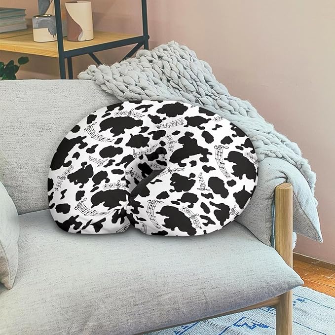 Nursing Pillow Cover with Hidden Zipper Cow Music Notes Soft for Moms/Baby Nursing Pillow Cover Stretchy Removable Cover for Breastfeeding Pillows