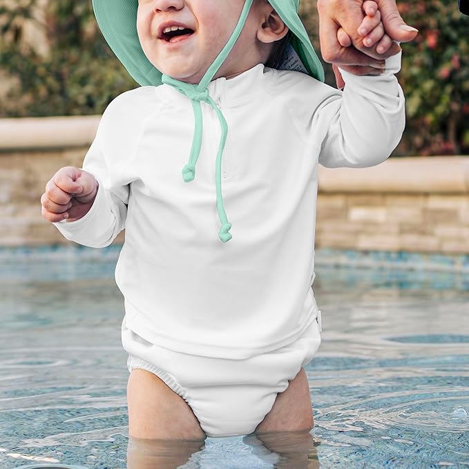 green sprouts Baby Toddler Eco Snap Swim Diaper - White - 4T
