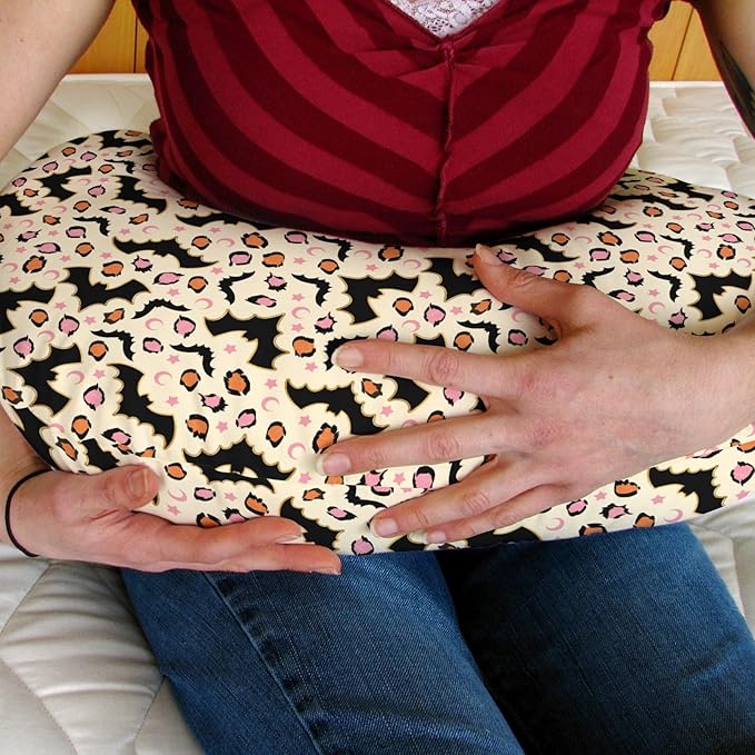 Halloween Bats Leopard Baby Nursing Pillow Covers for Boy Girl Pink Orange Spooky Bats Moon Stars Nursing Pillowcase for Breastfeeding Pillows Halloween Night Soft Stretchy Slipcovers for Newborn
