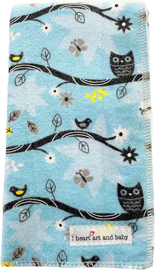 Infant Burping Cloth, Burp Cloths for Baby Boy or Girl, Soft and Absorbent - Cotton Reusable Spit Up Rags, XLarge, 1 Count (Owls)