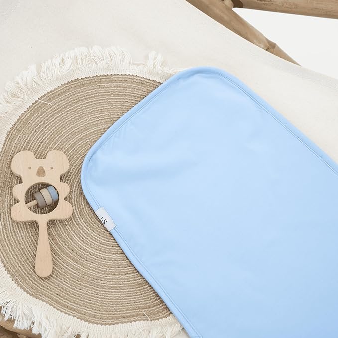 Premium Baby Burp Cloths, Extra Soft Spit Up Rags with 3 Absorbent Layers, 21" x 10" Size, Blue Bell