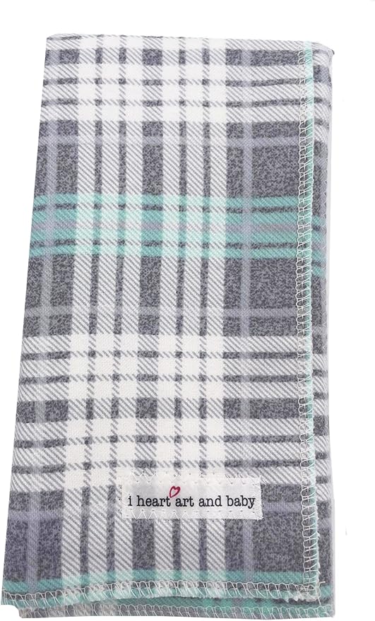Infant Burping Cloth, Burp Cloths for Baby Boy or Girl, Soft and Absorbent - Cotton Reusable Spit Up Rags, XLarge, 1 Count (Plaid)