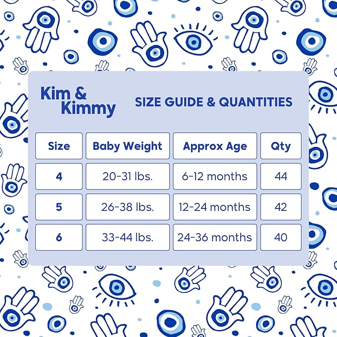 Kim & Kimmy Eco Diaper Pants, Size 4, 20-31 lbs, 44 Pants - 12 Hour Leak Protection, No Rashes, Hypoallergenic, Ultra-Soft & Highly Absorbent - Cruelty Free & Vegan - Good Vibes