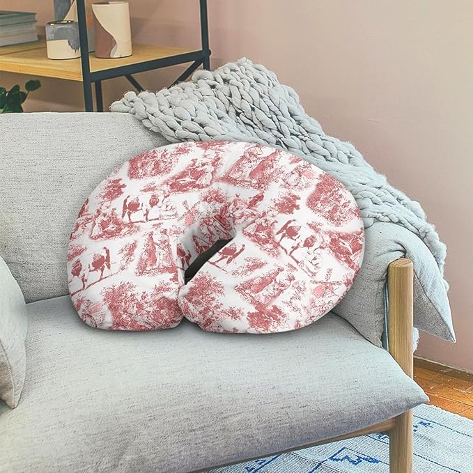 French Countryside Nursing Pillow Cover Rustic Style Baby Boys or Girls Removable Nursing Covers for Breastfeeding Pillows, Bottle Feeding Pillow Cover