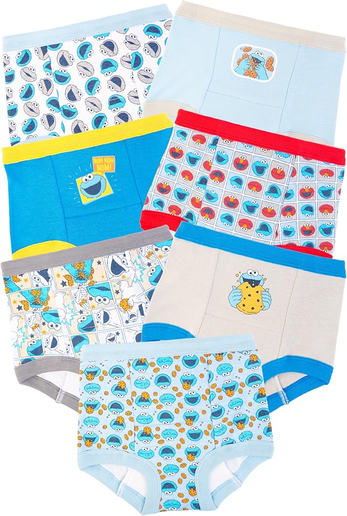 Sesame Street Unisex Toddler Potty Training Pants with Elmo, Cookie Monster and Big Bird with Stickers & Success Chart