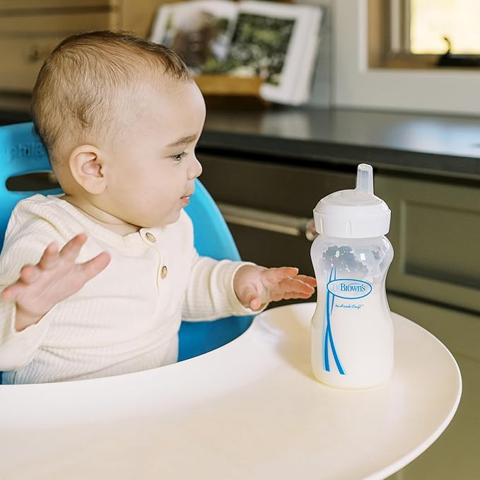 Dr. Brown's Options+ Wide-Neck Baby Bottle Silicone Sippy Spout, 6m+, 2-Pack