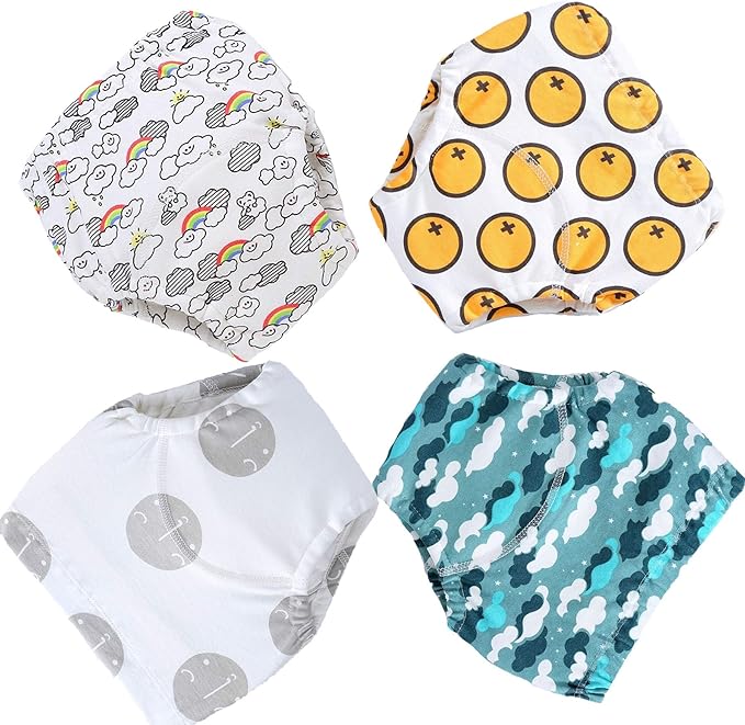 4 Pack Baby Toddler Reusable Toilet Pee Potty Training Pants Cloth Diapers Underwear