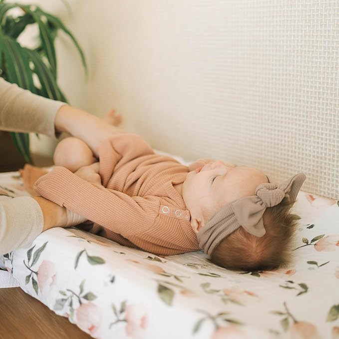 Little Unicorn Changing Pad Cover for Newborns & Infants | Soft & Breathable Muslin Fabric | Baby Diaper Changing Table Pad Cover (Watercolor Floret)