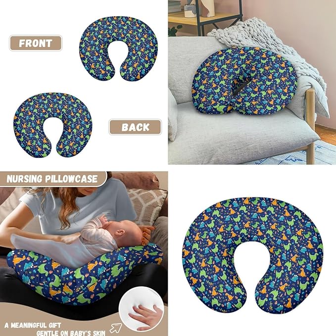 Colorful Dinosaur Car Seat Cover for Babies Fits Most Strollers & Baby Car Seats Soft and Stretchy Safely Breastfeeding Pillow Cover Baby Essentials