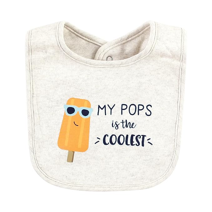 Hudson Baby Unisex Baby Cotton Bibs, Popsicle, One Size