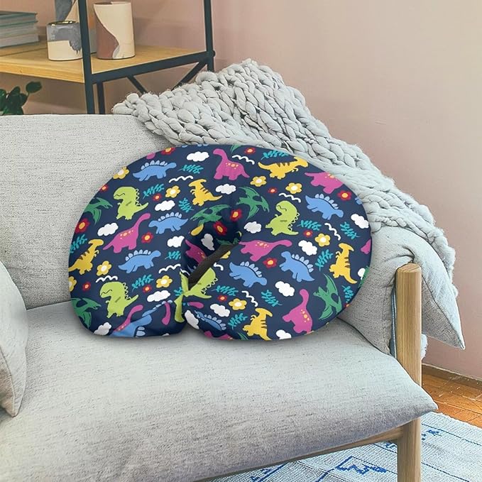 Jeiento Dinosaur Pattern Nursing Pillow Cover Soft Stretchy Nursing Pillowcase for Infant Newborn Baby,Zipper Close Removable Slipcover for Breastfeeding Pillows,Gift for Mom