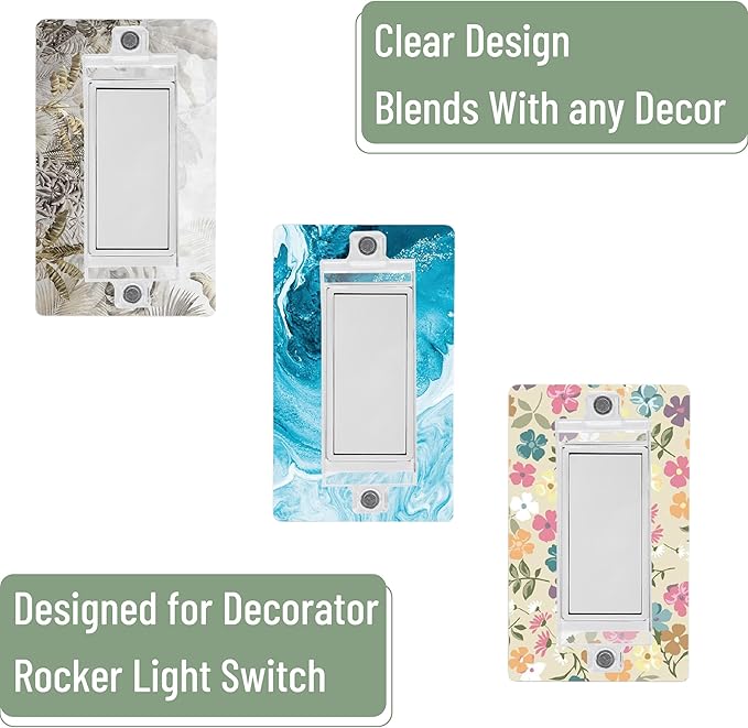 Bates- Magnetic Light Switch Guard, 4 Pack, Clear, Child Proof Light Switch Cover Child Proof