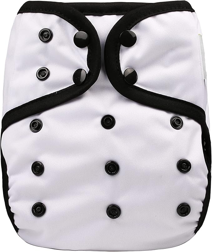 OsoCozy One Size Cloth Diaper Covers - Adjustable Snap Fit & Double Leg Gussets for Baby Boys & Girls from 8-35 Pounds. Use with Prefold, Flat or Fitted Cloth Diapers or Snap-in Inserts.