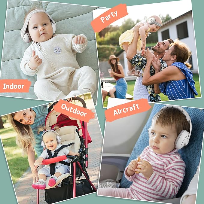 BOENFU Baby Ear Muffs Noise Protection Noise Cancelling Headphones with Adjustable Headband, Ear Protection for Babies