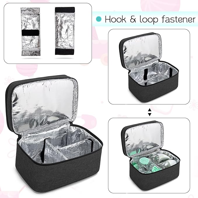 BAFASO Wearable Breast Pump Bag Compatible with Momcozy S12 Pro, Momcozy M5, Elvie Breast Pump, Carrying Case for Wearable Breast Pump and Extra Parts, Black