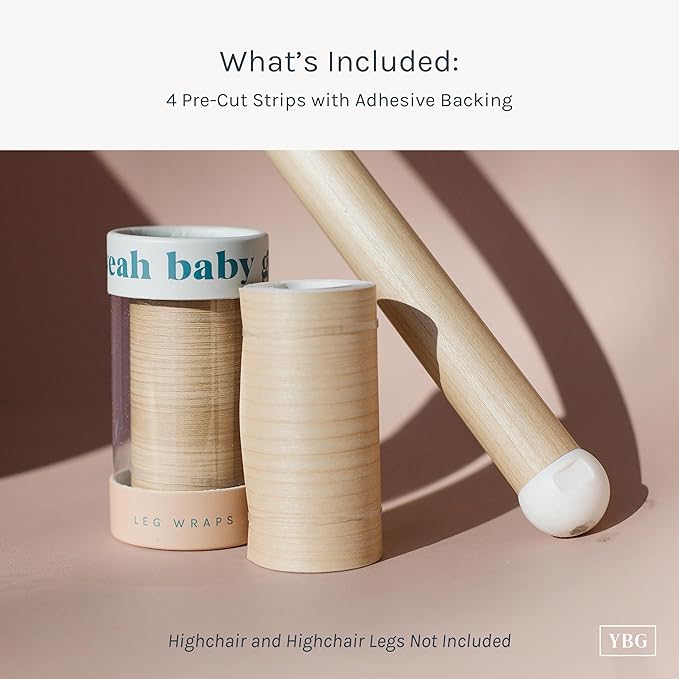 Yeah Baby Goods Highchair Leg Wraps (Birch) - Compatible with The IKEA Antilop Highchair - Stylish IKEA High Chair Accessories w/Easy Self-Adhesive