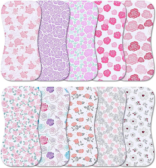 10-Pack Burp Cloths for Baby Boys and Girls - Organic Baby Burp Cloth,Baby Washcloths, Burp Rags, Large Neutral Burp Clothes for Newborn