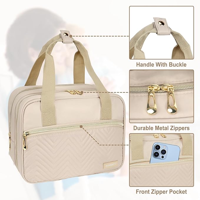 Breastmilk Cooler Travel Bag, Wearable Breast Pump Storage Bag Compatible with Momcozy/Eufy/Elvie/Willow/Medela Breast Pump with Ice Pack and Waterproof Mat,Khaki