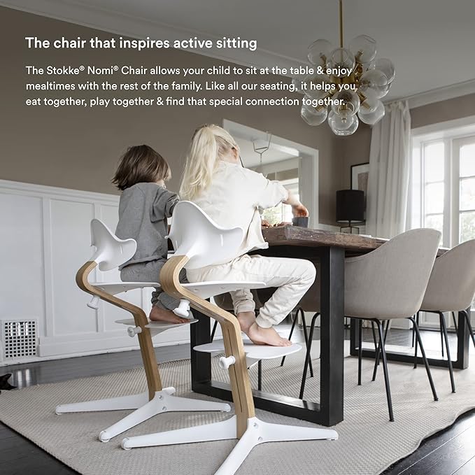 Nomi Chair by Stokke, Grey - Inspires Active Sitting - Tool-Free, Seamless Adjustability - Includes Stable Footrest & Anti-Tilt Wheels - Holds Up to 330 lbs.
