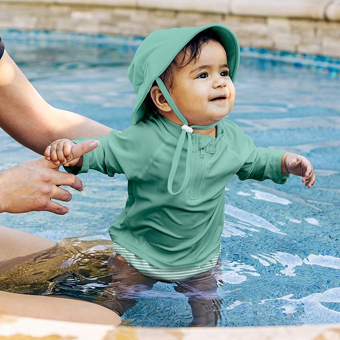 green sprouts Baby Toddler Eco Snap Swim Diaper - Mint Stripes - 24mo