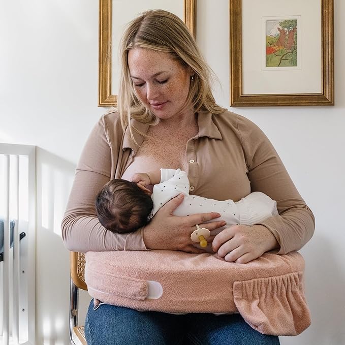 My Brest Friend Deluxe Nursing Pillow Cover - Slipcovers for Baby - Adjustable Fit, Easy Care, Durable - Original Nursing Pillow Not Included, Soft Rose