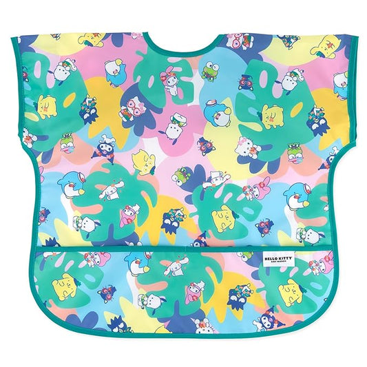 Bumkins Short Sleeve Bib for Girl or Boy, Toddler and Kids for 1-3 Years, Large Size, Essential Must Have for Junior Children, Eating, Mess Saving Soft Fabric Apron