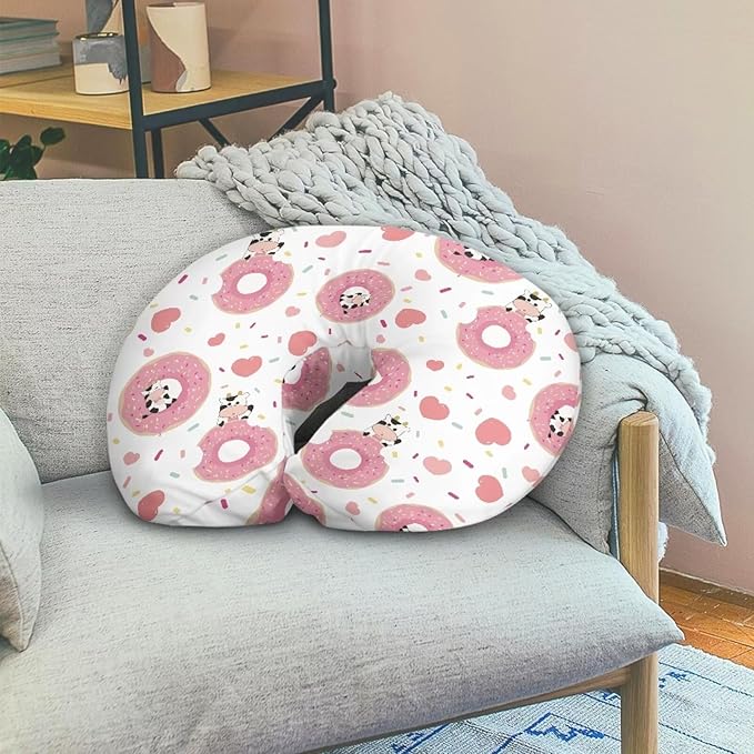 Donut Cow Nursing Pillow Cover Donut Cow Removable Cover for Breastfeeding Pillows, Ultra Soft Comfortable Slipcover Ultra Soft Snug Fits On Infant Nursing Pillow