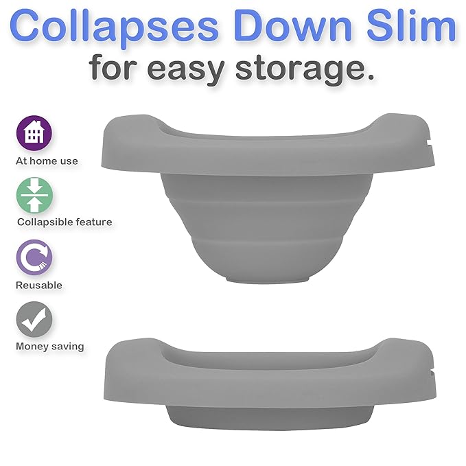 Kalencom Potette Plus Collapsible Reusable Liner for Home Use with The 2-in-1 Potette Plus Potty (Sold Separately) (Gray)