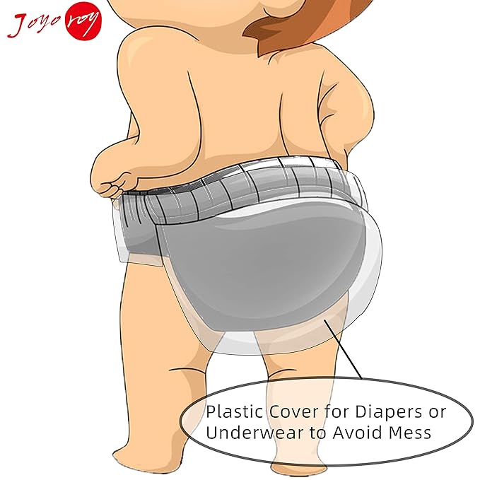 Joyo roy 4Pcs Plastic Underwear for Potty Training Swim Diaper Covers for Toddlers White Diaper Cover Toddler Clothing Covers Training Underwear for Boys 3T Girls Rubber Pants for Toddlers