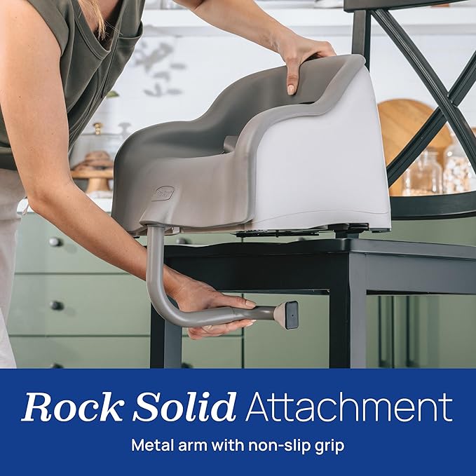 Chicco Cinch Clamping Booster Seat with Quick Set Up, Easy-to-Clean Removable Seat Cushion and 3-Point Harness, Mocha/Grey