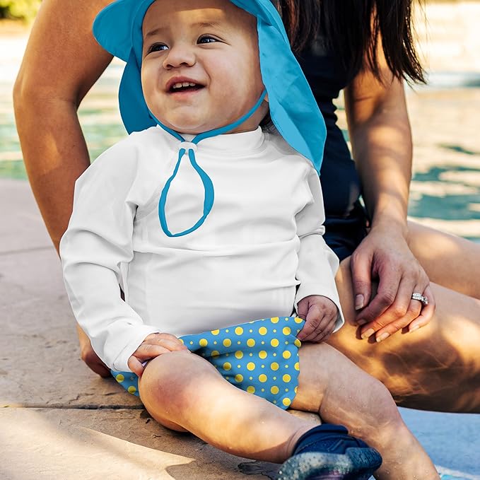 green sprouts Baby Toddler Eco Snap Swim Diaper - Blue Polka - 4T