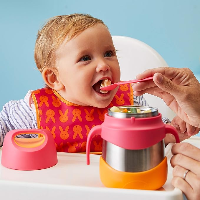 b.box Insulated Food Jar with Spork for Toddlers | Easy Open Container | Stainless Steel, 5hrs+ of Perfect Temperatures | Dishwasher Safe, BPA Free (Indigo Rose, 11 oz)