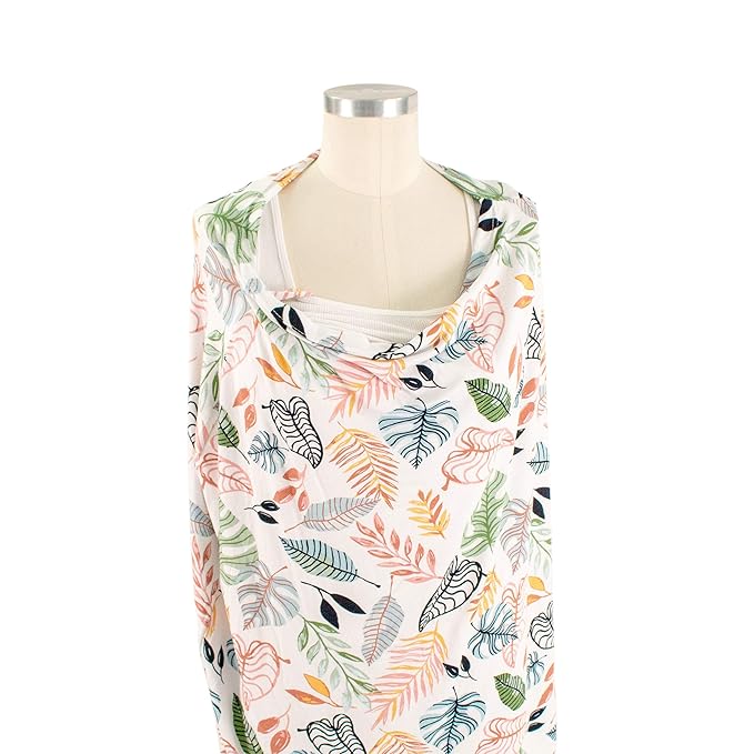 Bebe au Lait 5-in-1 Multi-Use Cover: Nursing Covers for Breastfeeding, Infinity Scarf, Nursing Shawl, Car Seat Cover, Shopping Cart Cover, Carrier Cover, Privacy Nursing Cover - Tropicana