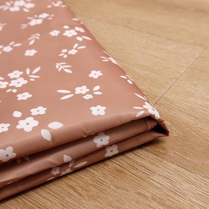 Baby Splat Mat for Under High Chair, 51 x 51 Inch Wipeable Splash Mat，Floor Protector，Wipe-Clean Tablecloth and Playing Mat (Flower)