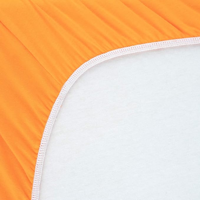 SheetWorld Fitted Baby Bassinet Sheet fits Dream On Me Traveler Portable Bassinet 19 x 32, 100% Cotton Jersey, Hypoallergenic, Butter Soft, Solid Orange, Made in USA