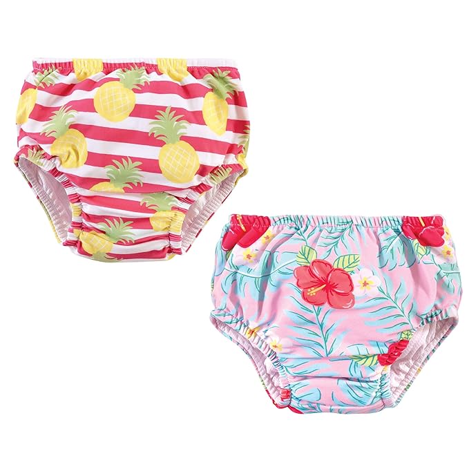 Hudson Baby Unisex Baby Swim Diapers, Tropical Floral, 3 Toddler