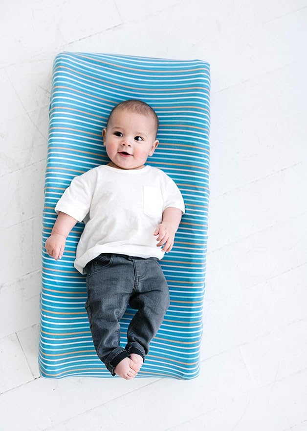 Copper Pearl Premium Knit Changing Pad Cover Soft, Stylish, and Universal Fit for All Standard Diaper Changing Pads, Trendy Design Changing Pad Covers, Milo