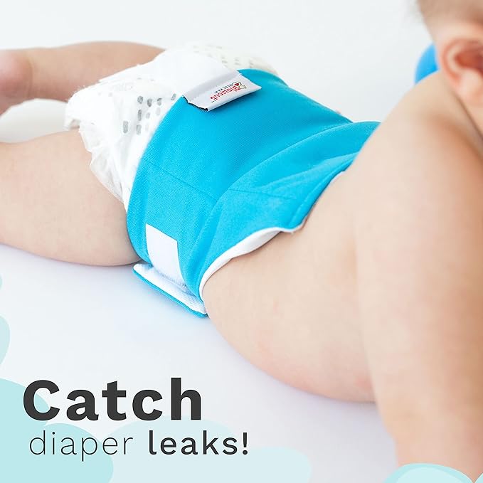 Diaper Extender - White, Waist Size 13-18 Inches | Washable & Reusable Diaper Extension for Disposable Diapers and Cloth Diapers | Leakproof Diaper Cover to Catch Diaper Blowout