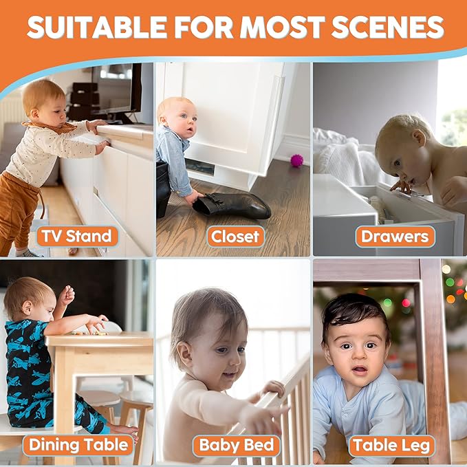 Loiion Edge Protector, 100% Silicone, Soft Corner Protectors for Kids, Pre-Tape Adhesive, Baby Proofing for Furniture, Cabinet Bumper (16.4ft, Clear)