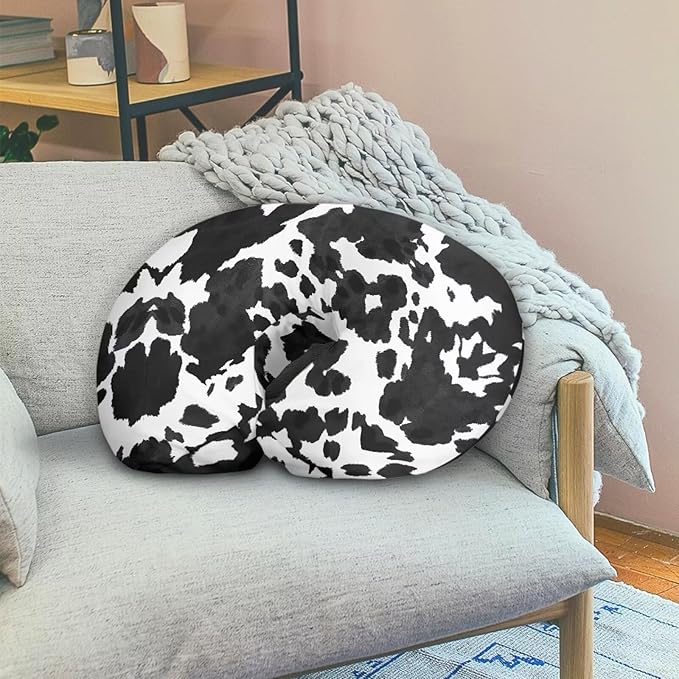 Jeiento Baby Nursing Pillow Cover for Girls Cow Print Breastfeeding Pillow Slipcover Ultra Soft Feeding Pillow Covers,Fits Naked Nursing Pillow